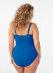 Gewatteerd badpak met draperie, Blauw, Model image number 1