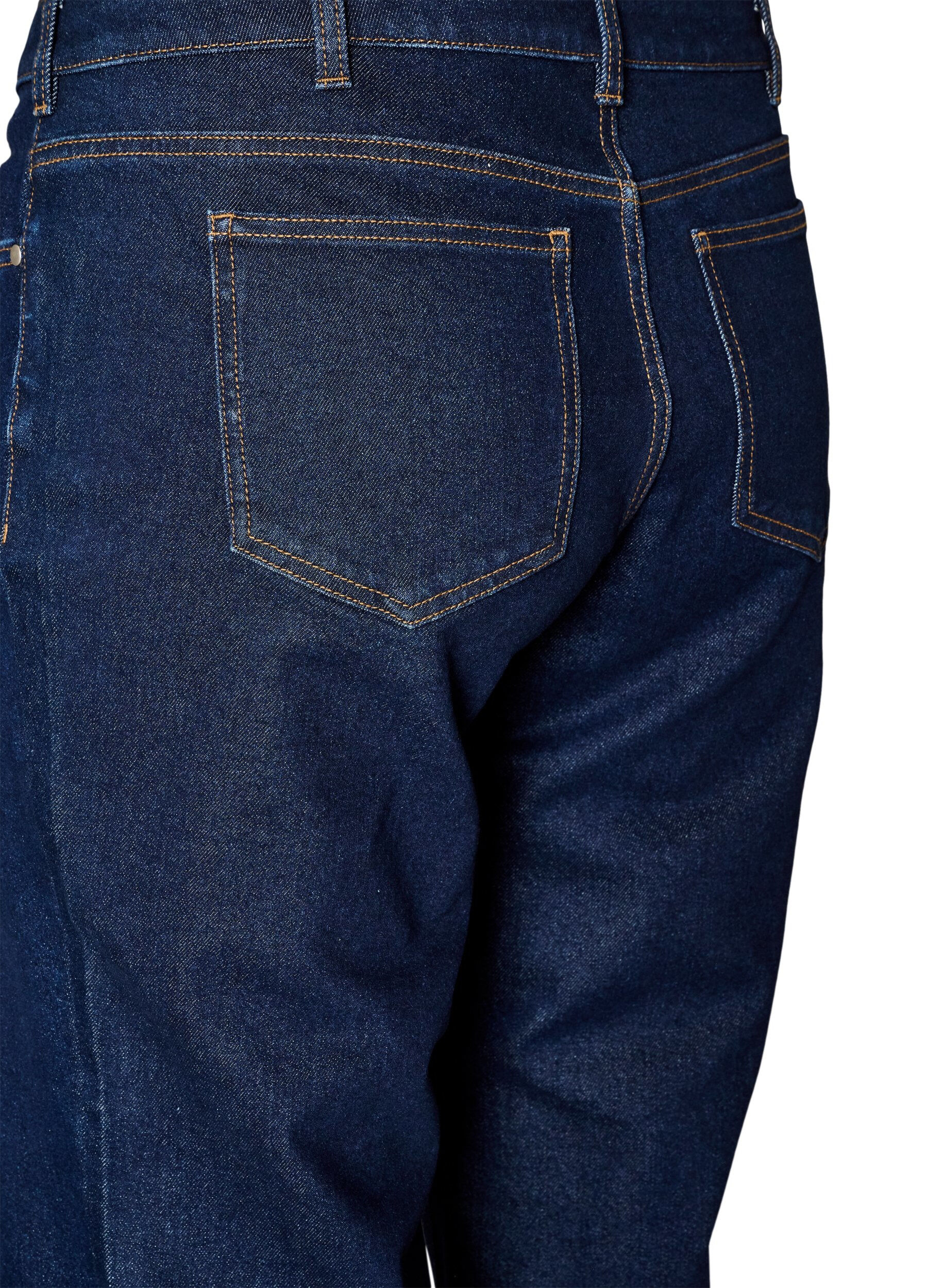 ZizziGecropte straight-fit jeans met een normale taille, Blauw, Packshot image number 3