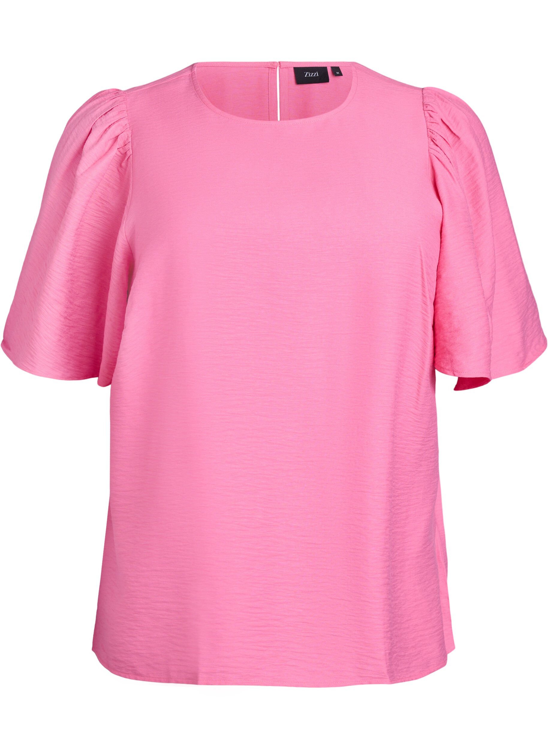 Zizzi Blouse met korte, wijde mouwen, Roze, Packshot image number 0