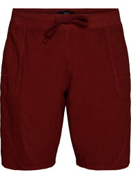 Losse katoenen short met zakken, Rood