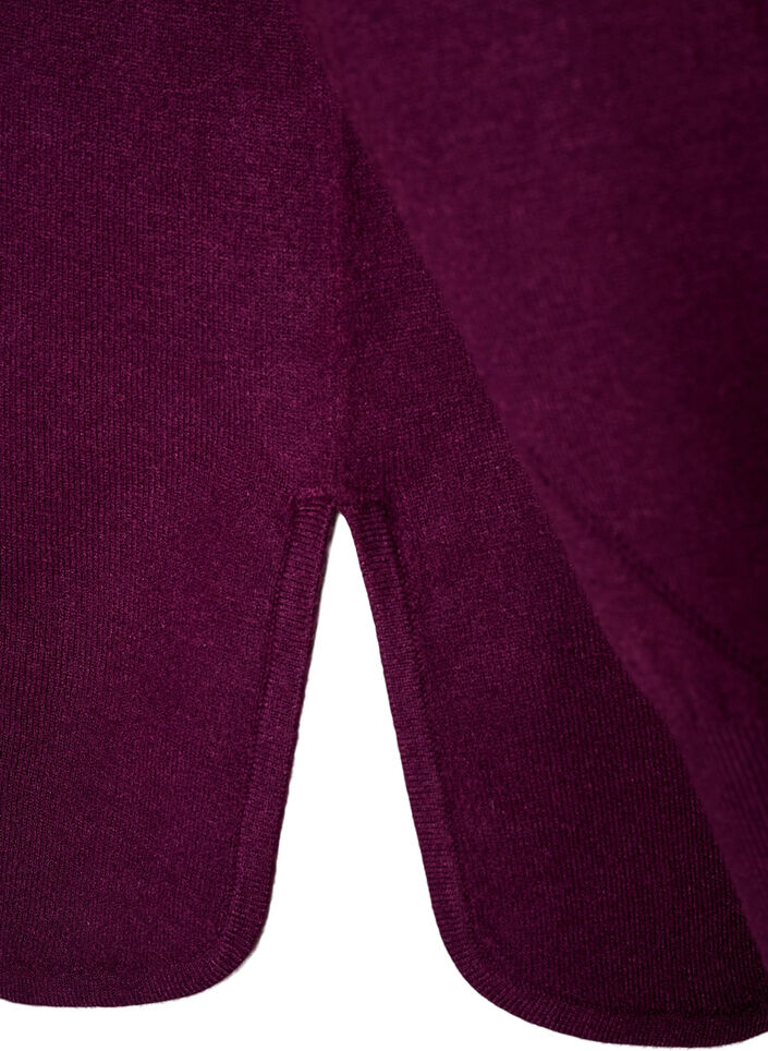 Gebreide top met ronde hals en ingebreid patroon, Rood, Packshot image number 3