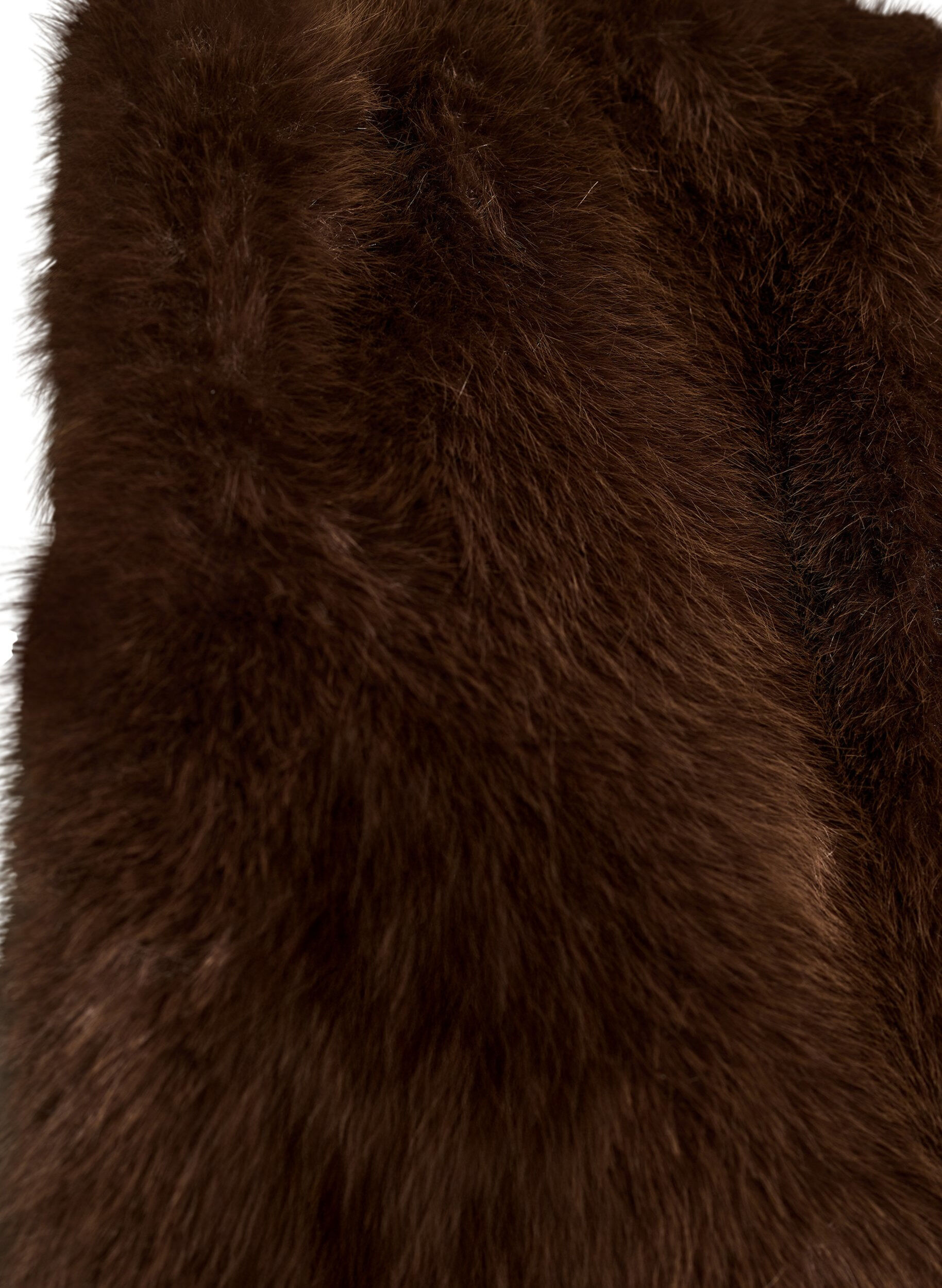 ZizziKorte jas van imitatiebont met open voorkant, Bruin, Packshot image number 2