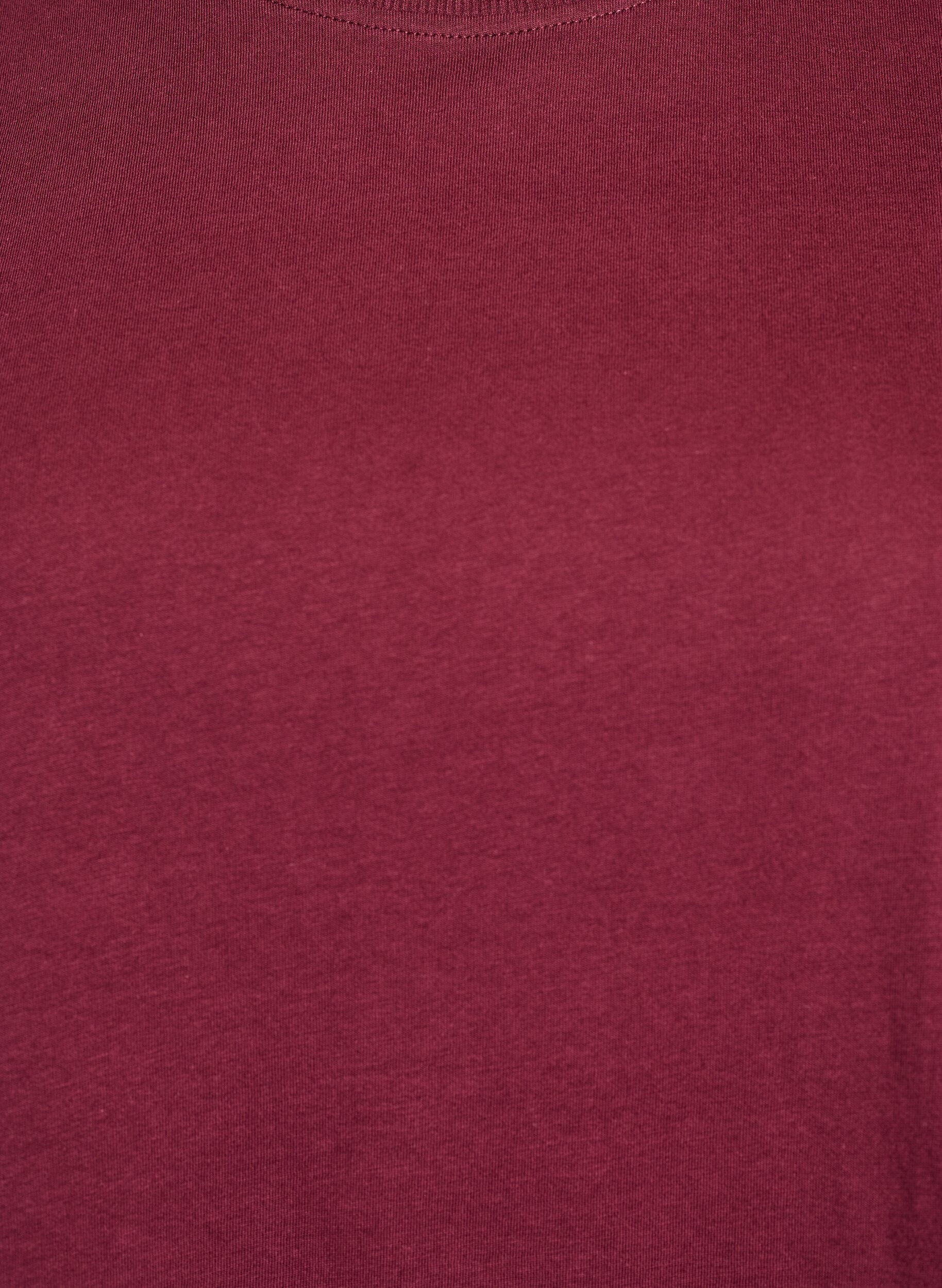 Zizzi Basic katoenen T-shirt met ronde hals, Donker Bordeaux, Packshot image number 2