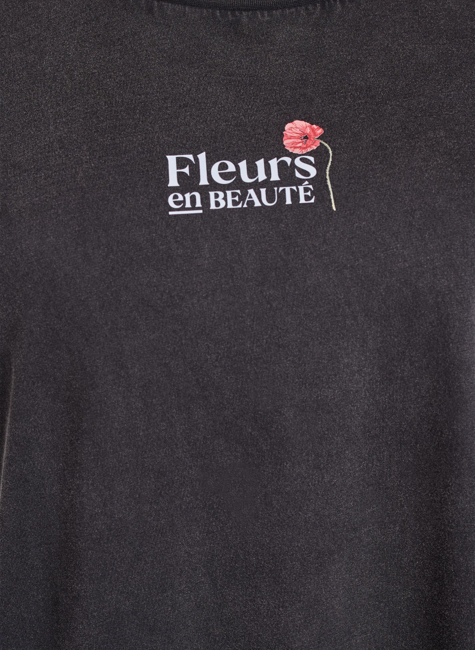 Zizzi Katoenen T-shirt met print op de voorkant en achterkant, 9991, Packshot image number 2