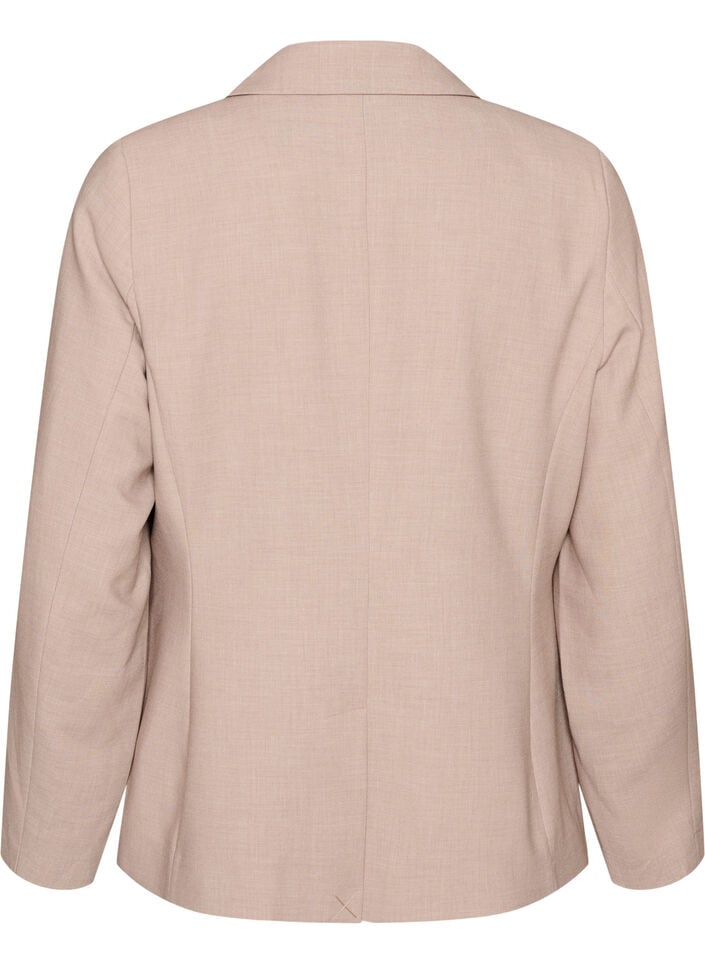 Klassieke blazer met knoopsluiting en zakken, Beige, Packshot