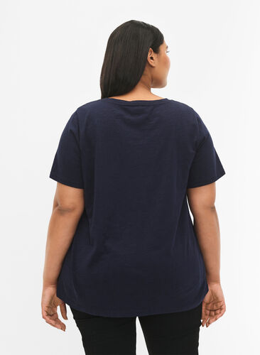 Katoenen T-shirt met tekstopdruk, Night Sky W. La, Model image number 1