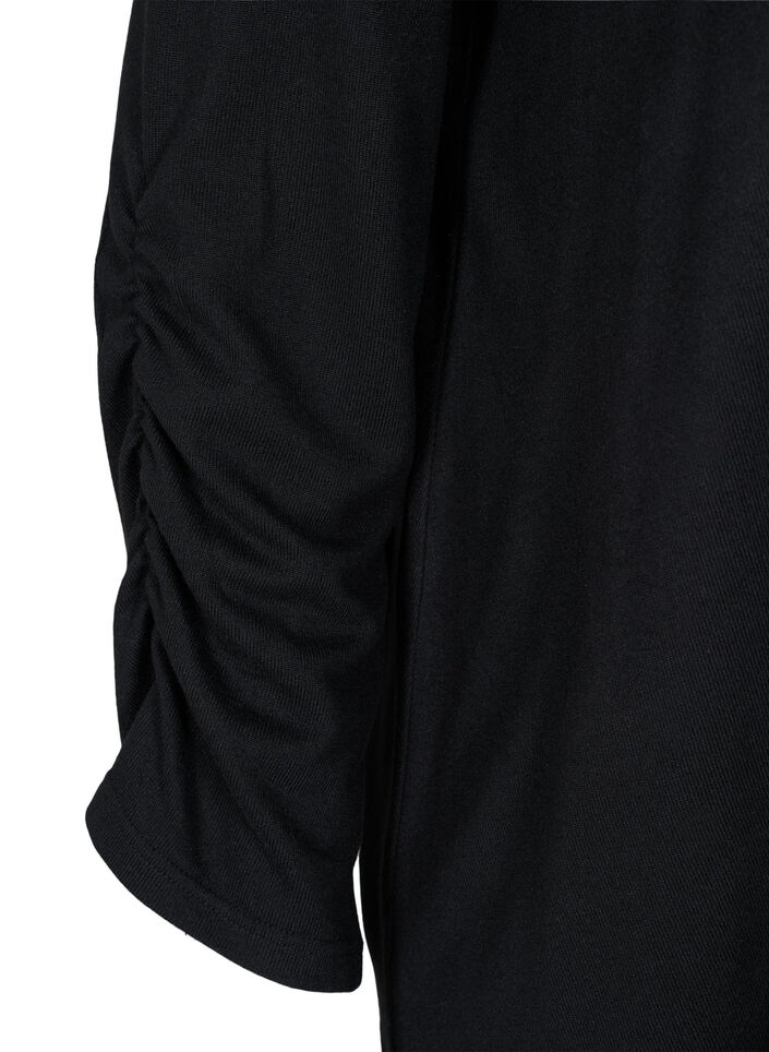 Blouse met similisteen en lange mouwen, Black, Packshot image number 3