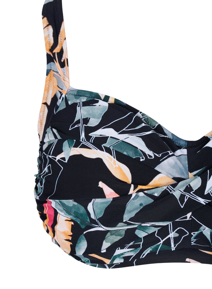 Bikinitop met print, Leaf Print, Packshot image number 2