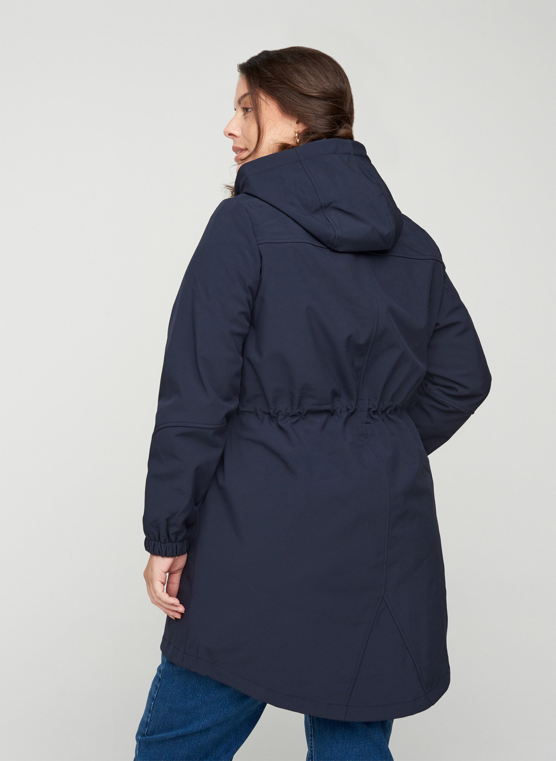 Zizzi Softshell jas met capuchon, Night Sky solid, Model image number 2