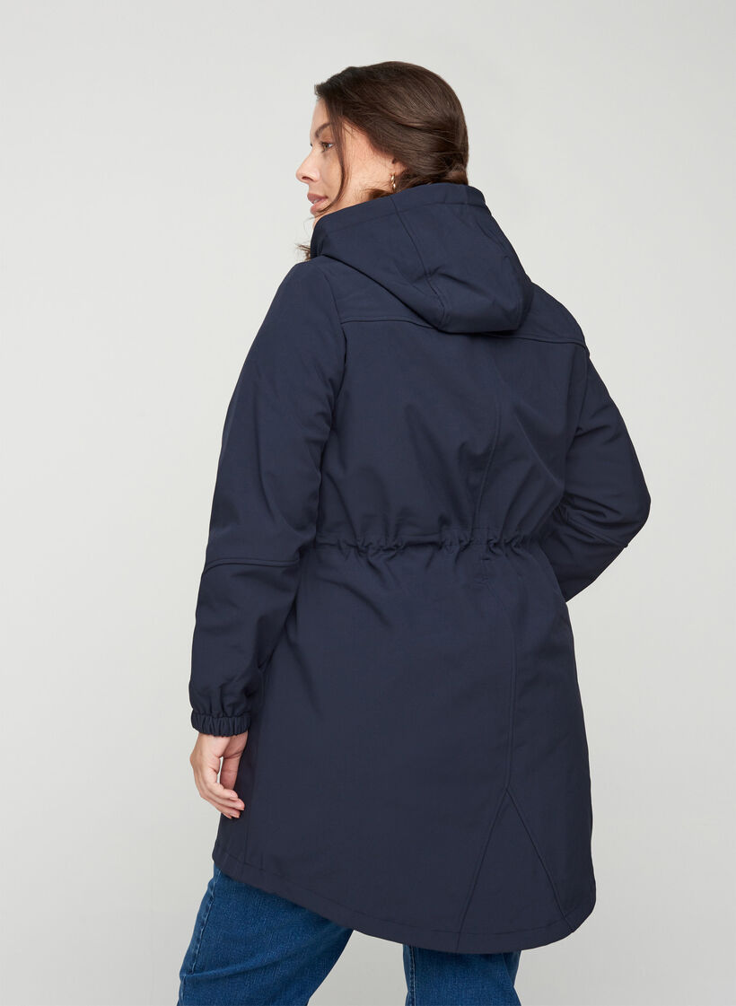 Softshell jas met capuchon, Night Sky solid, Model image number 2