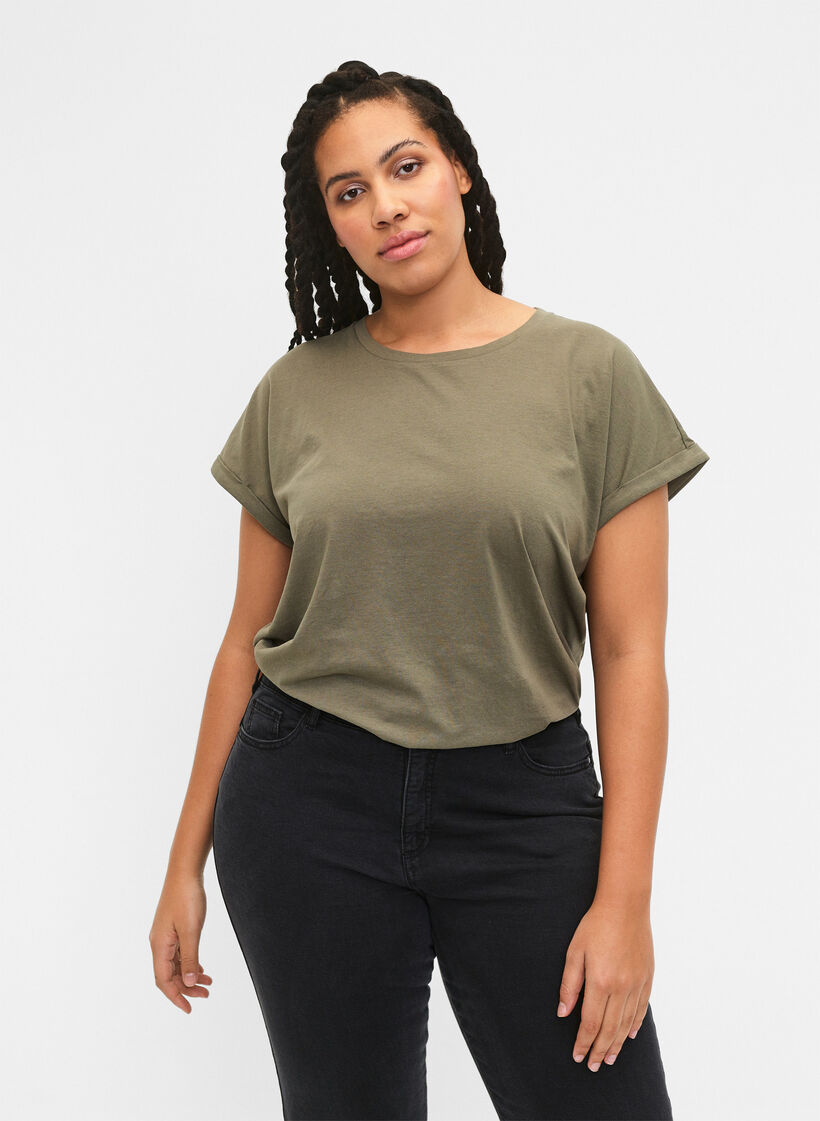 2-pack T-shirts met korte mouwen, Groen, Model image number 0