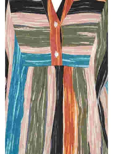 Gestreepte blouse met 3/4 mouwen, Multi Stripe AOP, Packshot image number 2