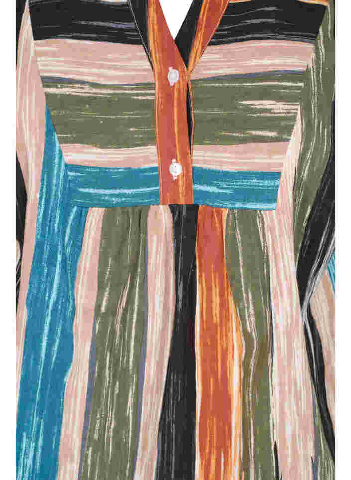 Gestreepte blouse met 3/4 mouwen, Multi Stripe AOP, Packshot image number 2