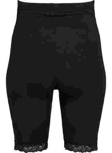 Zwangerschapsfietsbroek met kanten randje, Black, Packshot image number 1