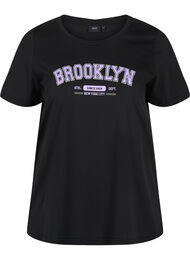 Katoenen t-shirt met print, Black Brooklyn