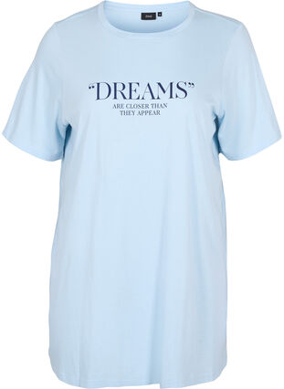 Oversized slaap t-shirt van biologisch katoen, Cashmere Blue DREAMS, Packshot image number 0