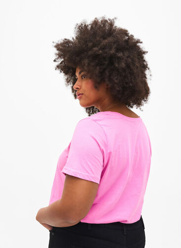 Katoenen T-shirt met ronde hals en print, RoseBloom W. Love, Model image number 1