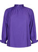 Viscose blouse met lange mouwen en ruches, Prism Violet, Packshot image number 0