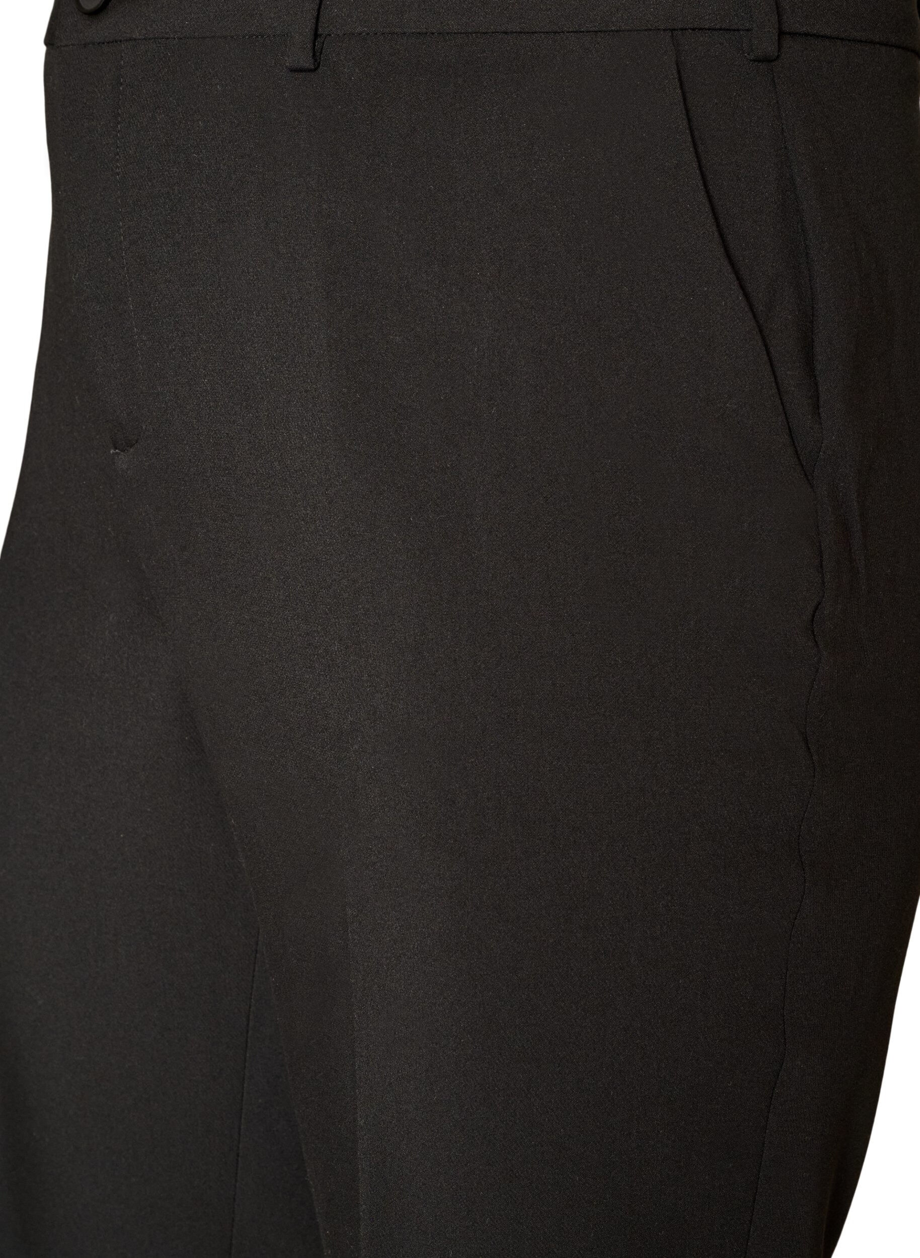 ZizziGetailleerde broek met hoge taille en persvouwen, Zwart, Packshot image number 2