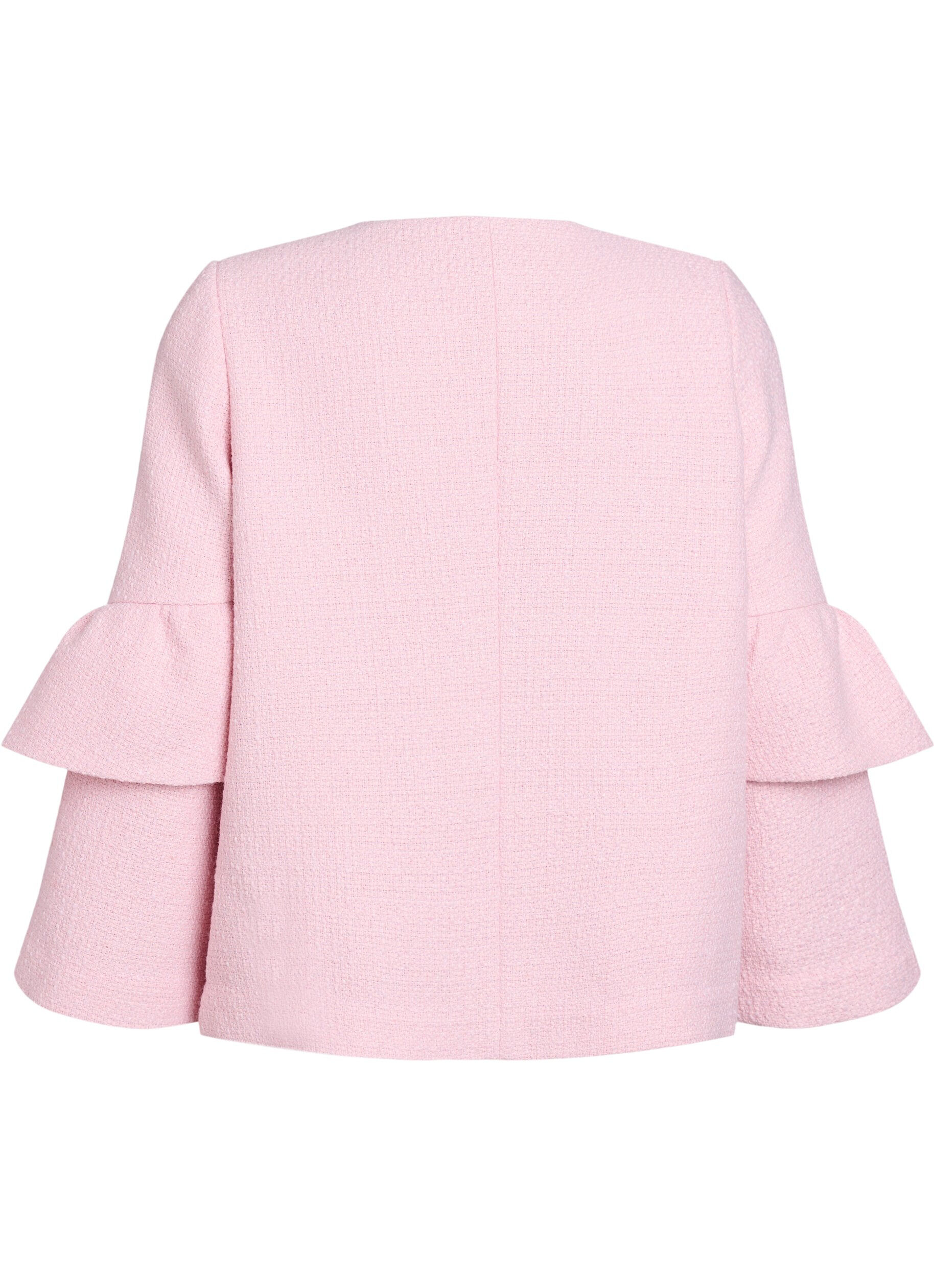 Zizzi Boucl&eacute; jasje met ruchesdetails, Roze, Packshot image number 1