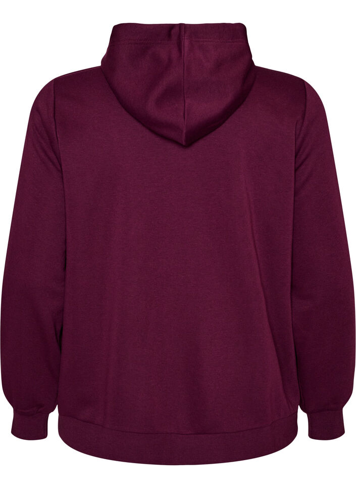 Sweatshirt met capuchon, ritssluiting en zakken, Paars, Packshot image number 1