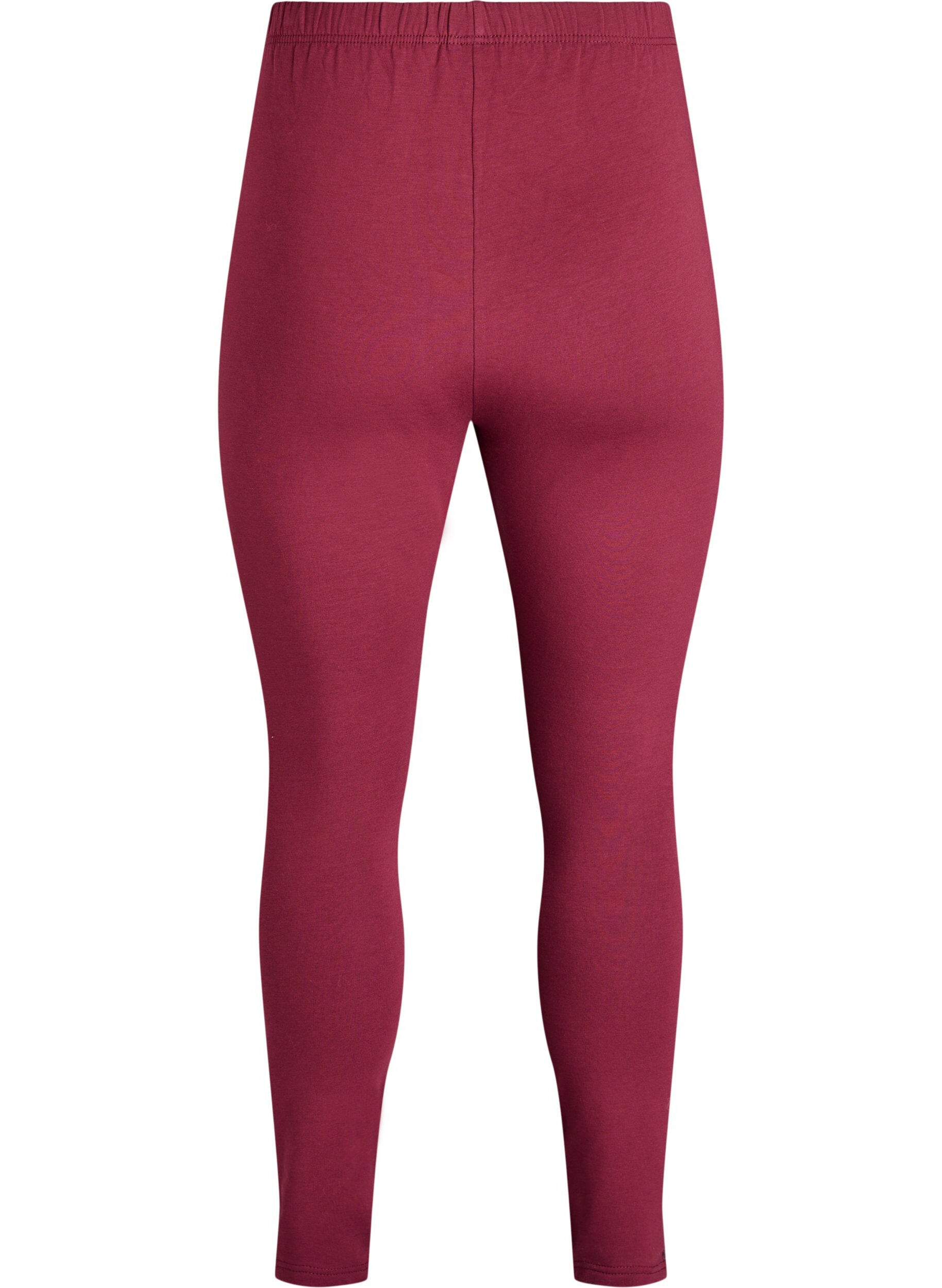Zizzi Katoenen legging met voering, Donker Bordeaux, Packshot image number 1
