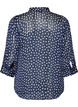 Blouse met patroon, opstaande kraag en 3/4-mouwen, Blauw, Packshot image number 1