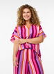 Blouse van viscose met strepen en korte mouwen, Roze, Model image number 0