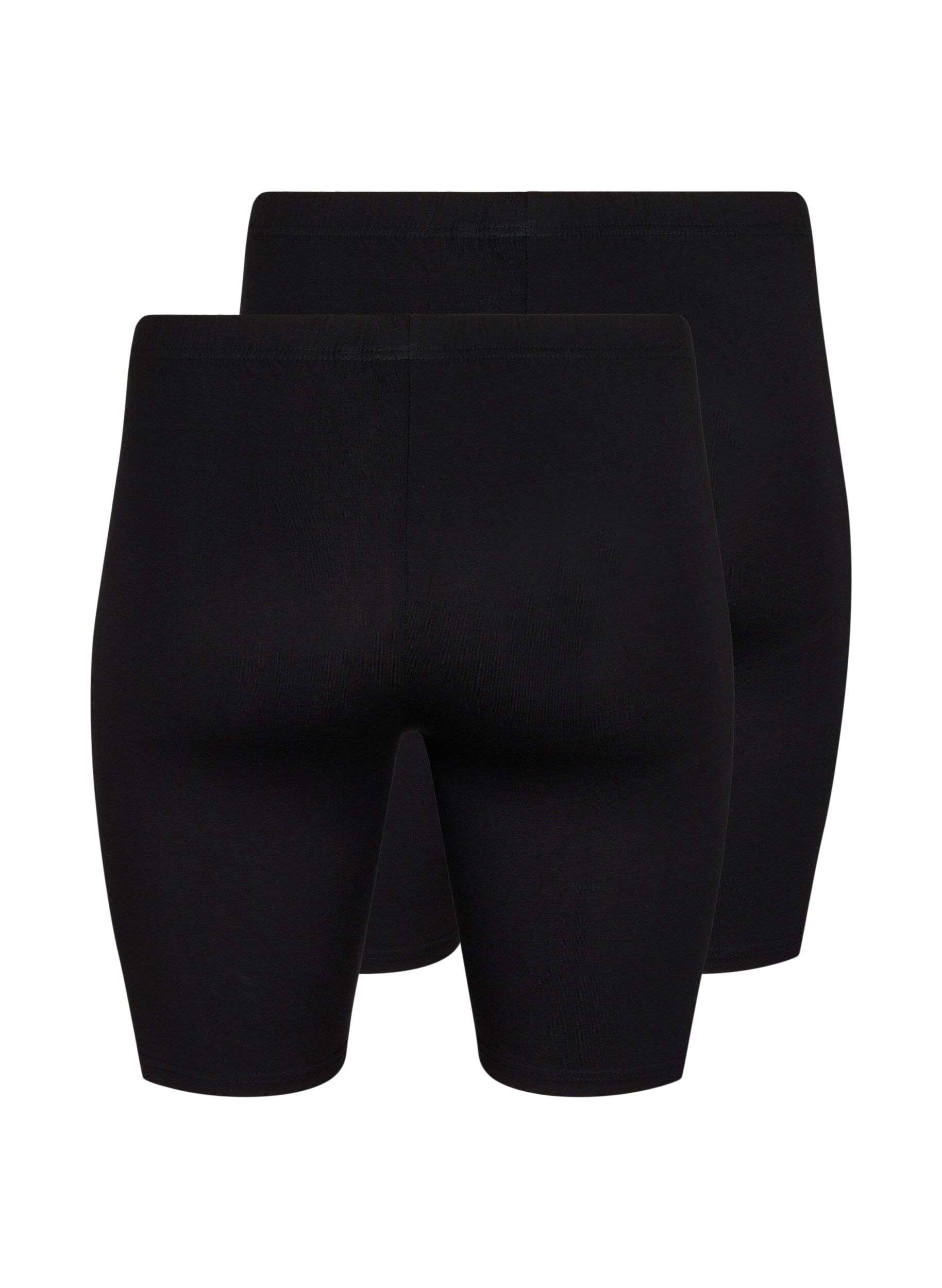 Zizzi2-pack viscose fietsbroek, Zwart, Packshot image number 1