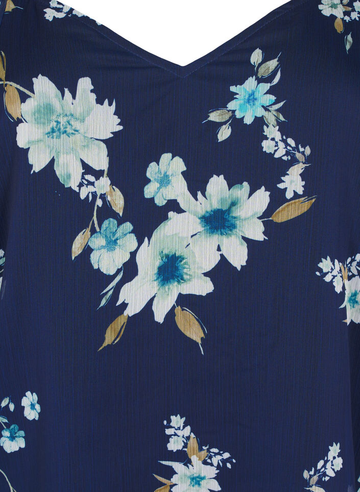 Chiffon feestjurk met lange mouwen, Blauw, Packshot image number 2