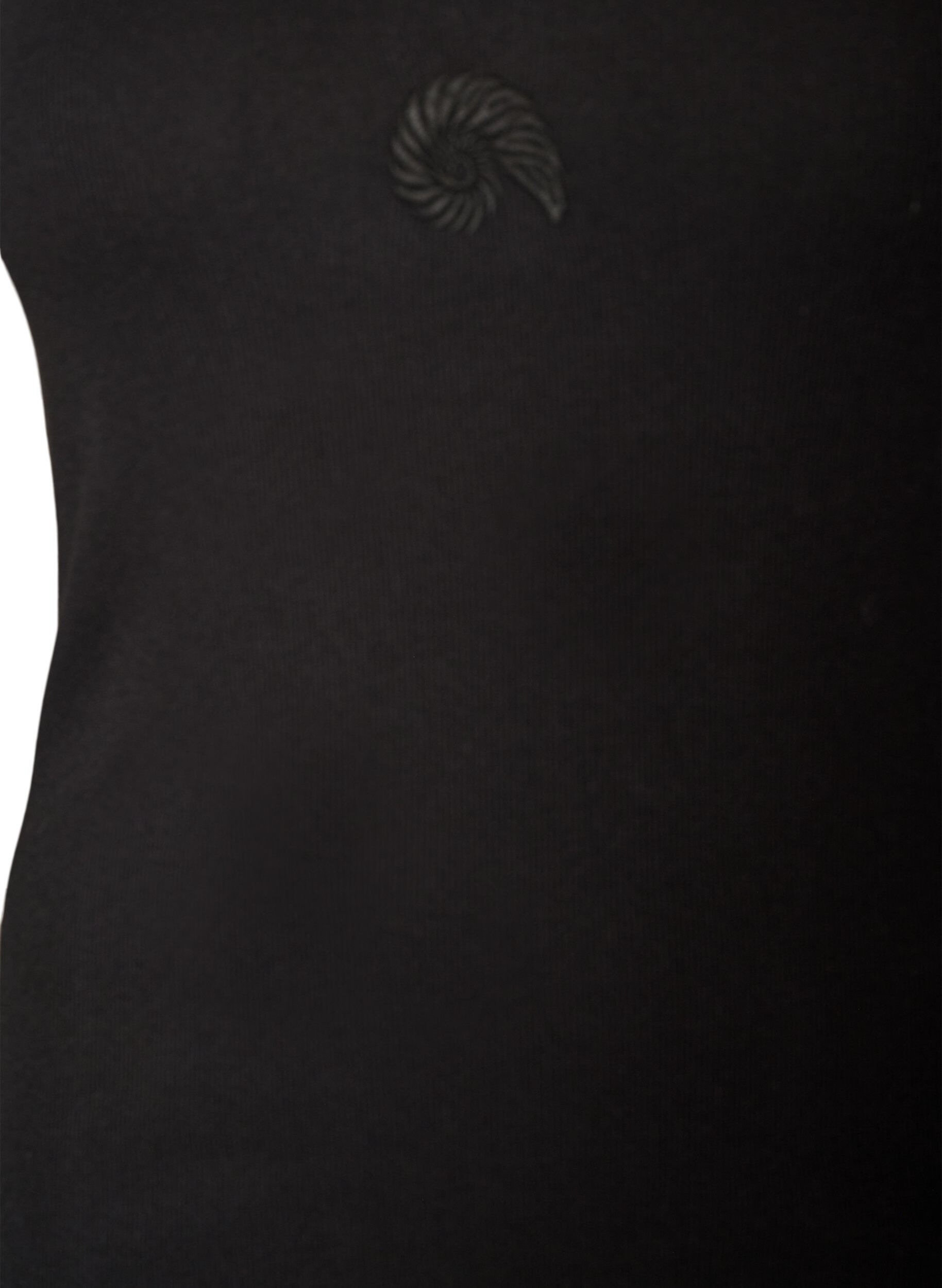 ZizziNauwsluitende top met motief, Zwart, Packshot image number 2