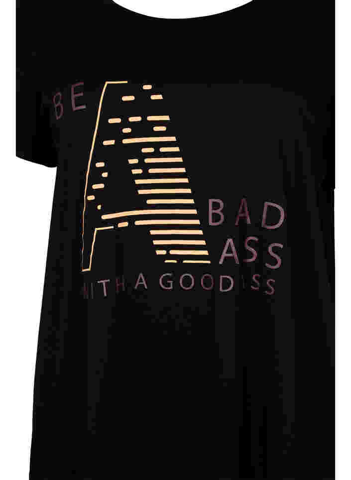 Trainingsshirt met print, Black w. Bad Ass, Packshot image number 2