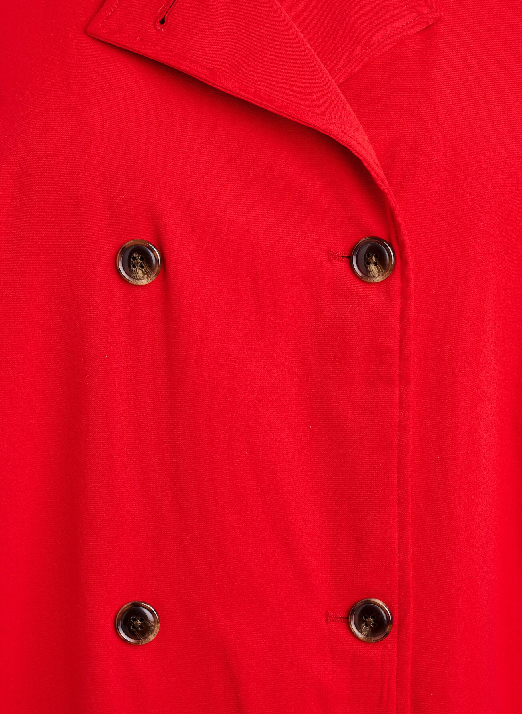 Zizzi Korte trenchcoat met zakken, Rood, Packshot image number 2