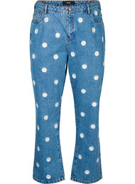 Gemma jeans met hoge taille en madeliefjes, L.B. Flower, Packshot