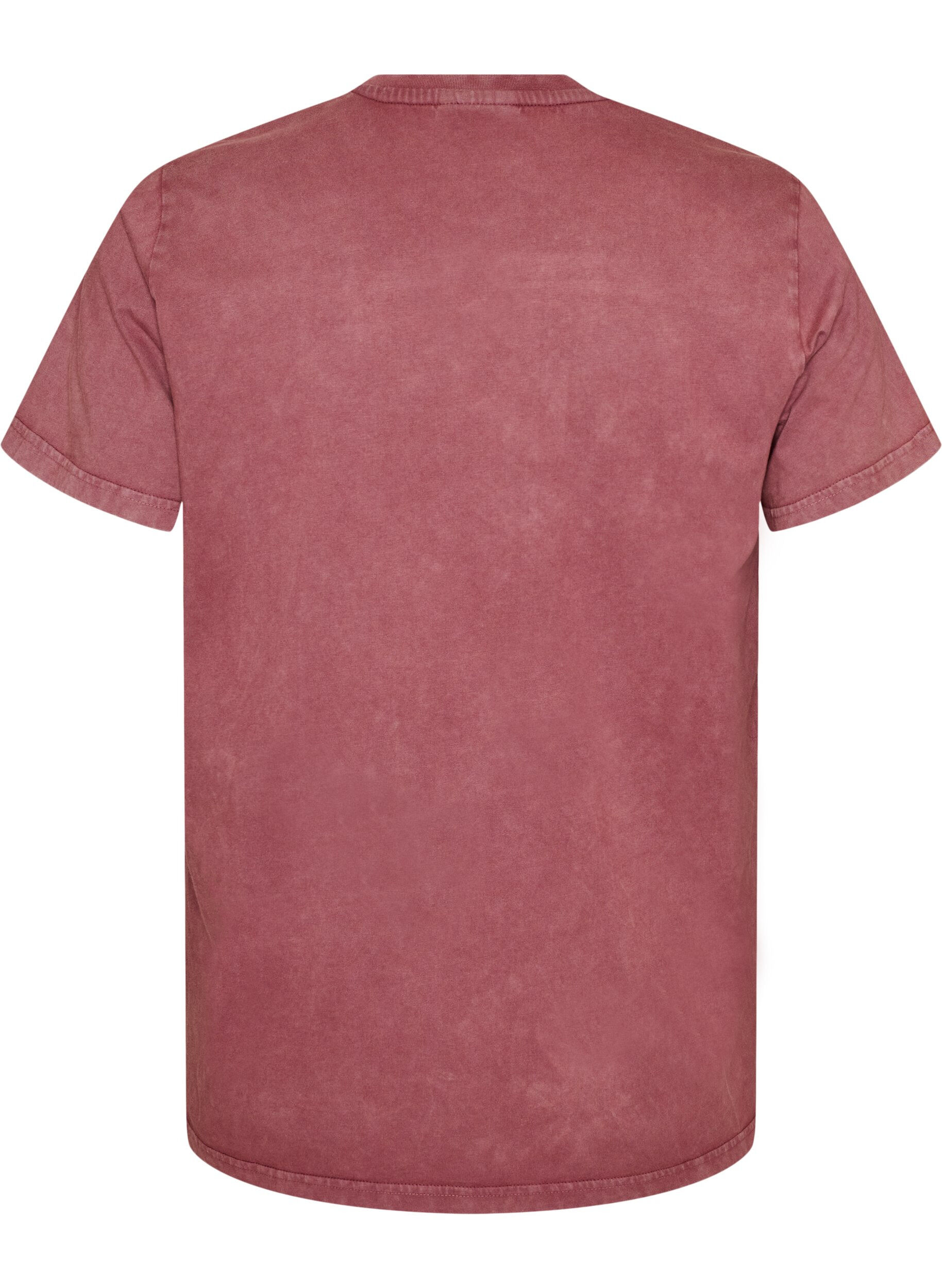 ZizziKatoenen T-shirt met print aan de voorkant en een gewassen look, Rood, Packshot image number 1