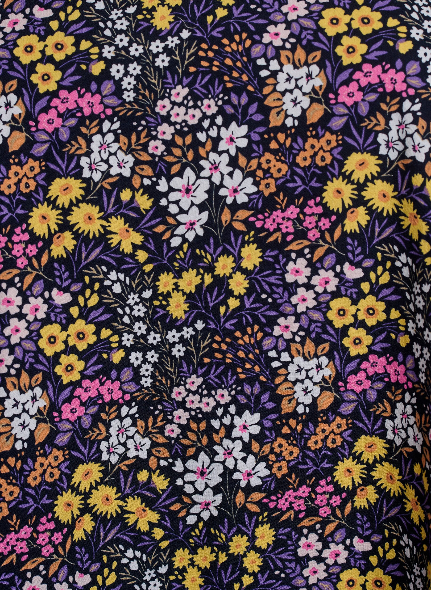 ZizziKorte a-lijn jurk met bloemenprint, Blauw, Packshot image number 2