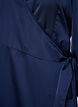 Korte satijnen jurk met wikkeldesign, Blauw, Packshot image number 2