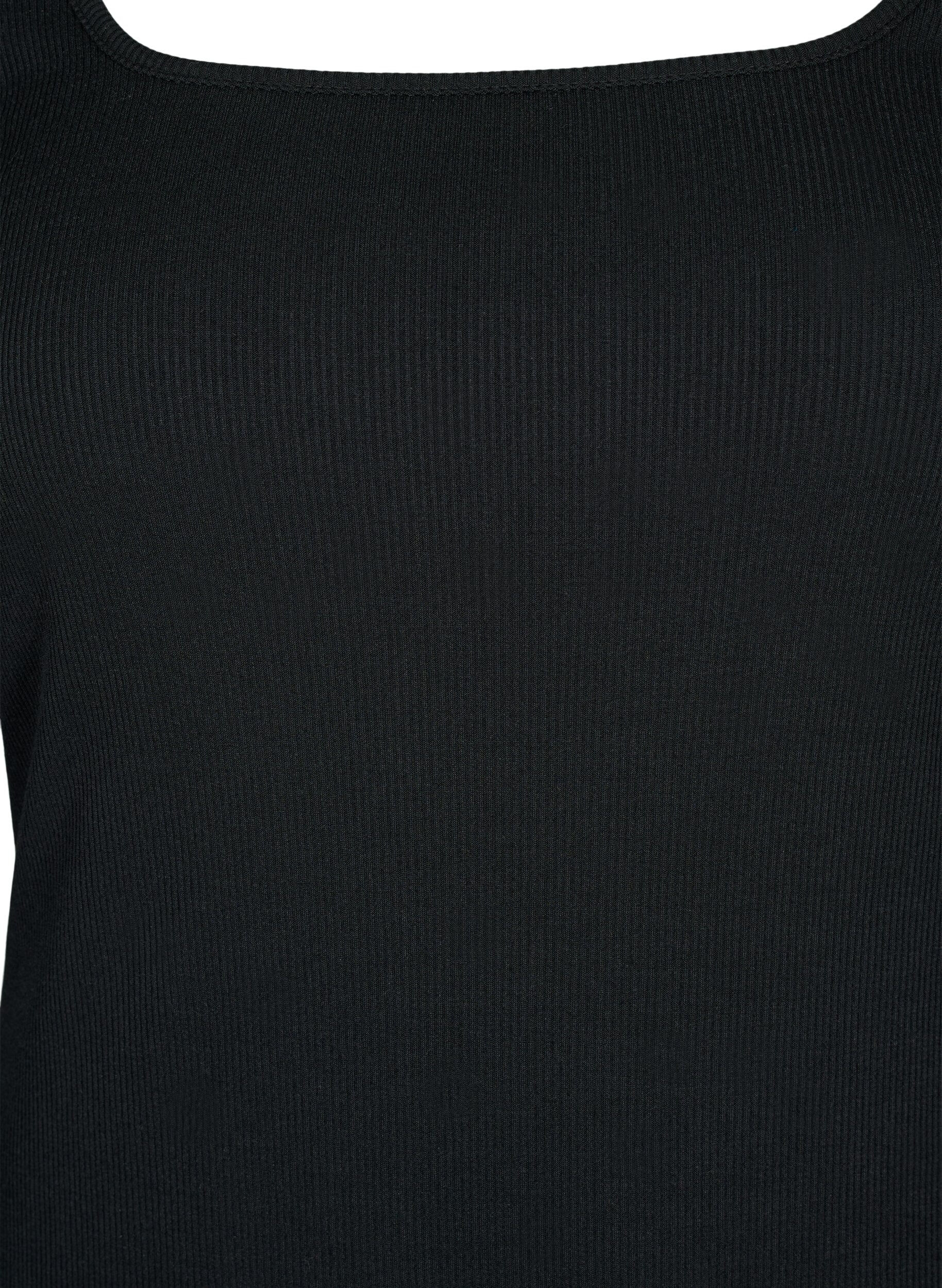 Zizzi Nauw aansluitende jurk met lange mouwen en een split, Black, Packshot image number 2