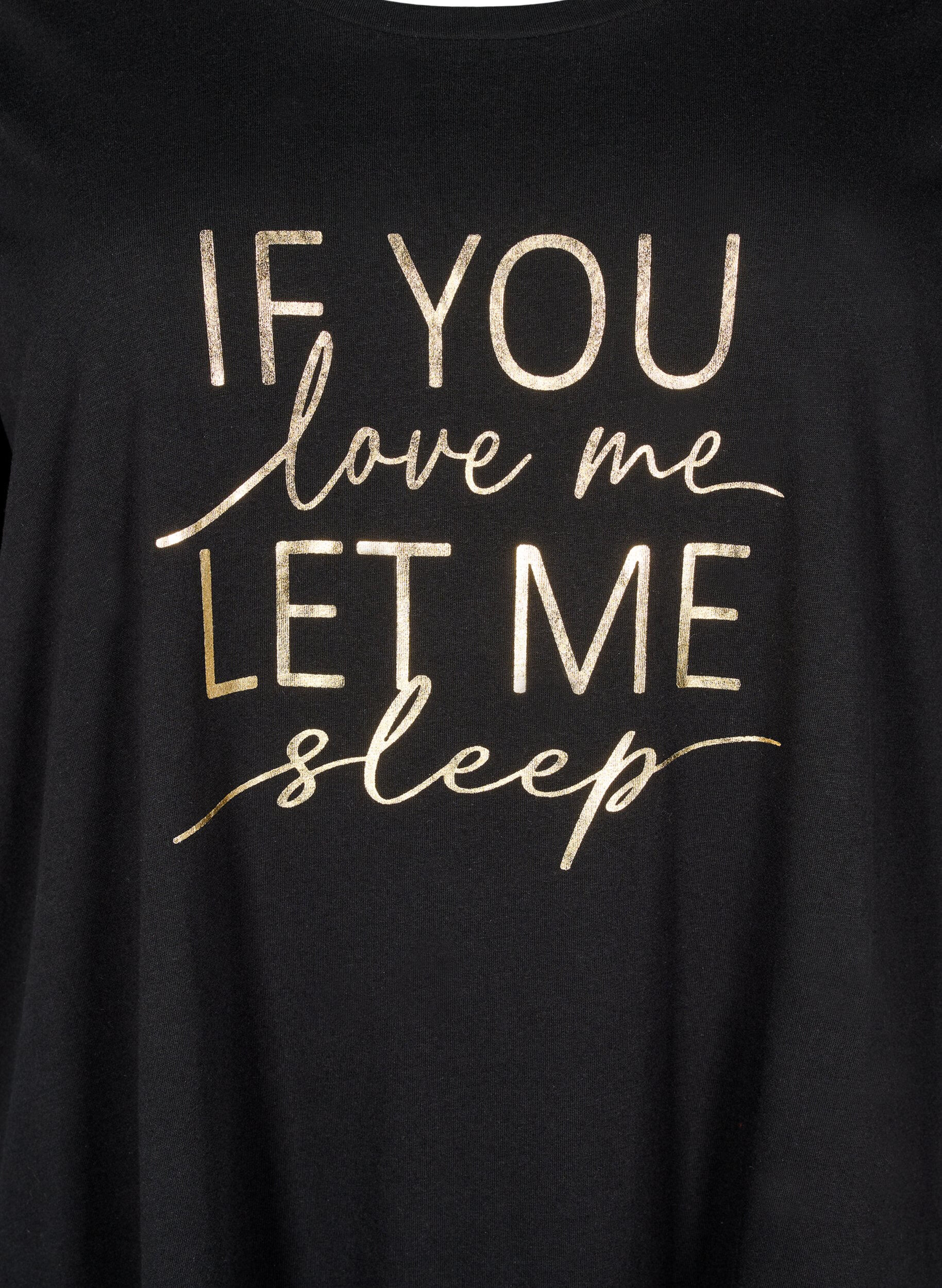 Zizzi Nachtjapon met korte mouwen van biologisch katoen, Zwart, Packshot image number 2