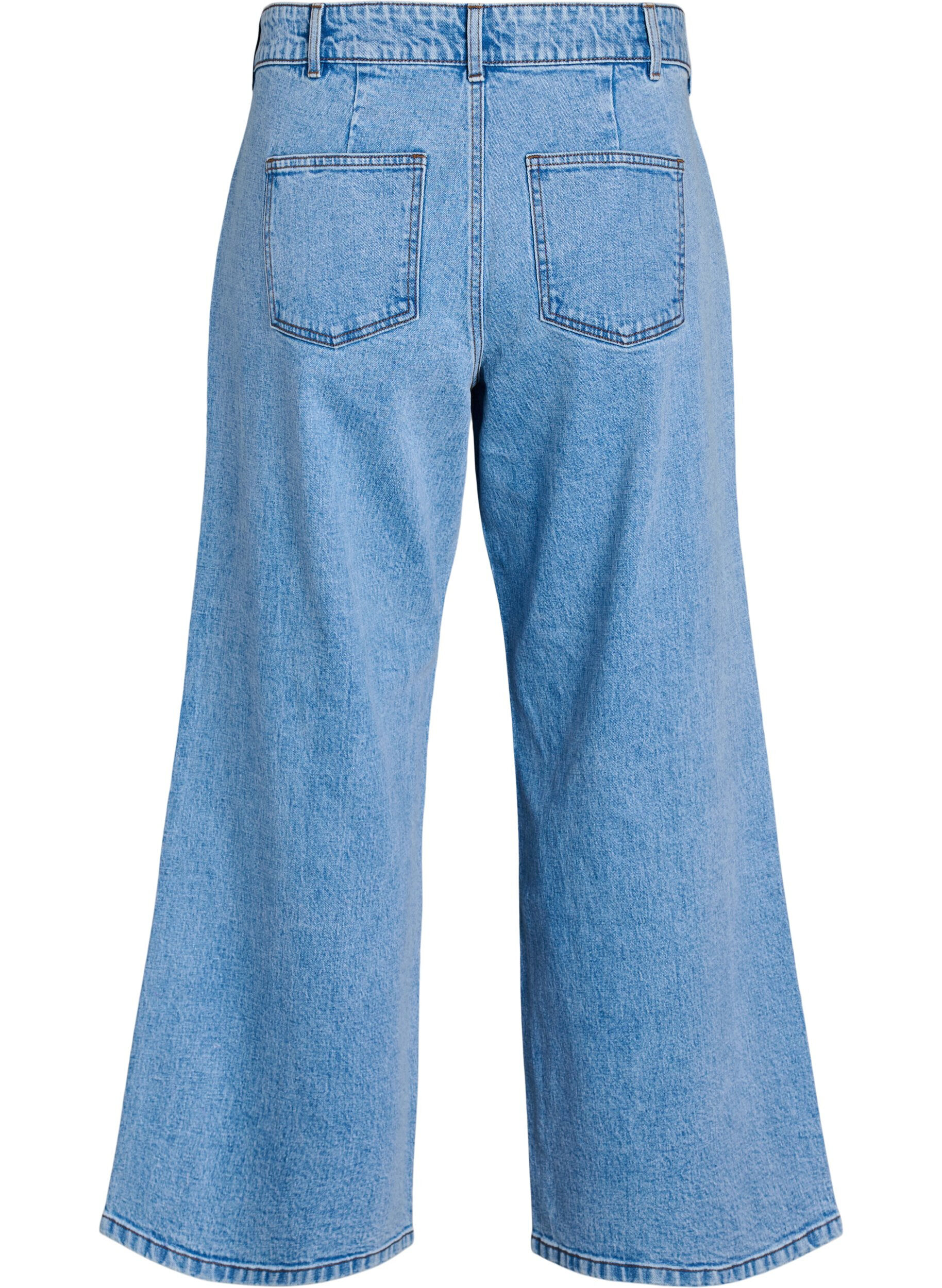 Zizzi High waist wijde pijpen jeans, Blauw, Packshot image number 1