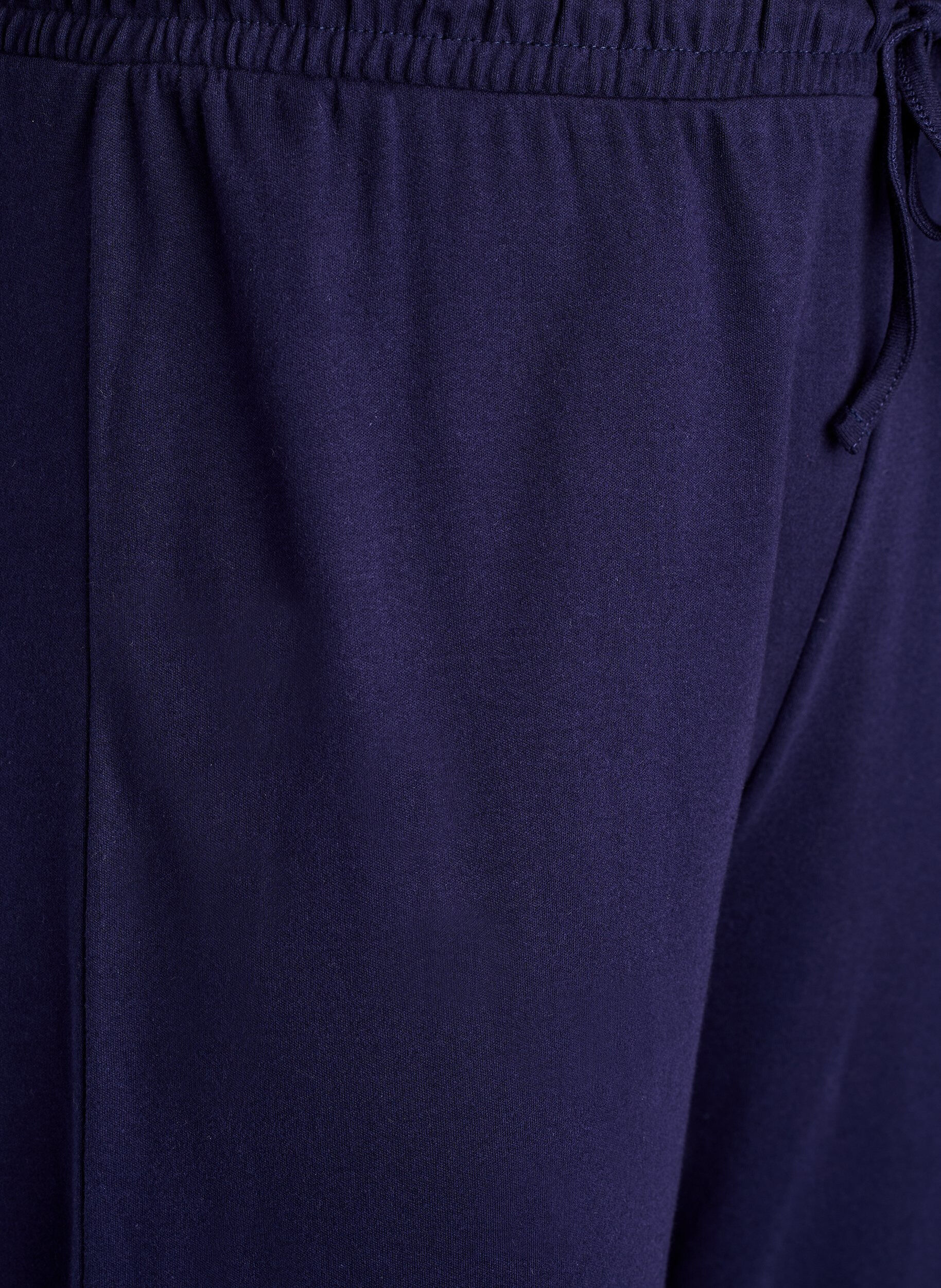 ZizziKatoenen pyjamabroek met hoge taille, Blauw, Packshot image number 2