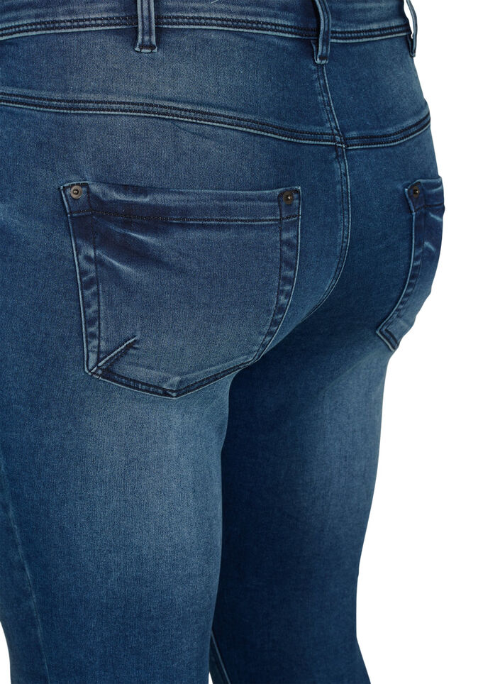 Gecropte Amy jeans met ritssluiting details, Blauw, Packshot image number 3