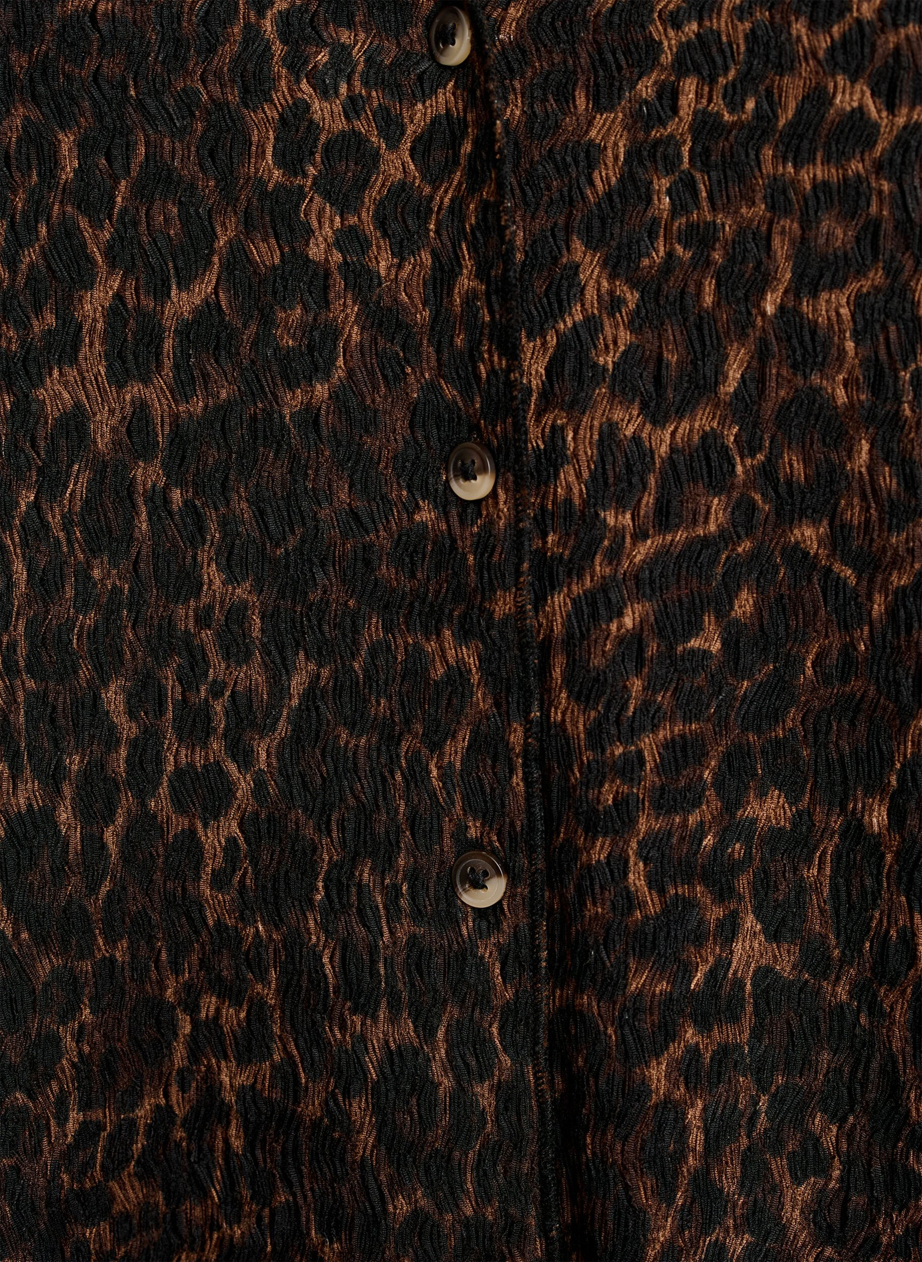 ZizziMouwloos top met een golvende textuur en knoopsluiting, Bruin, Packshot image number 2
