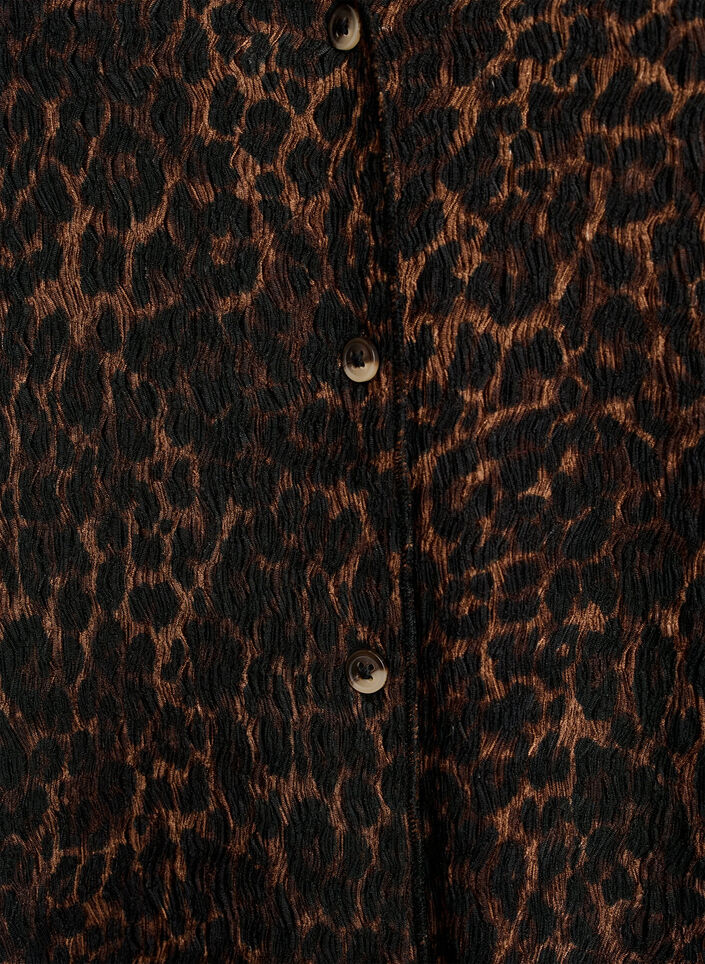 Mouwloos top met een golvende textuur en knoopsluiting, Bruin, Packshot image number 2