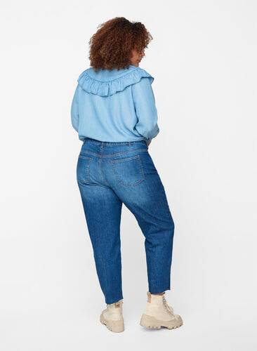 Cropped mom fit Mille jeans met losse pasvorm, Blue Denim 5, Model image number 1