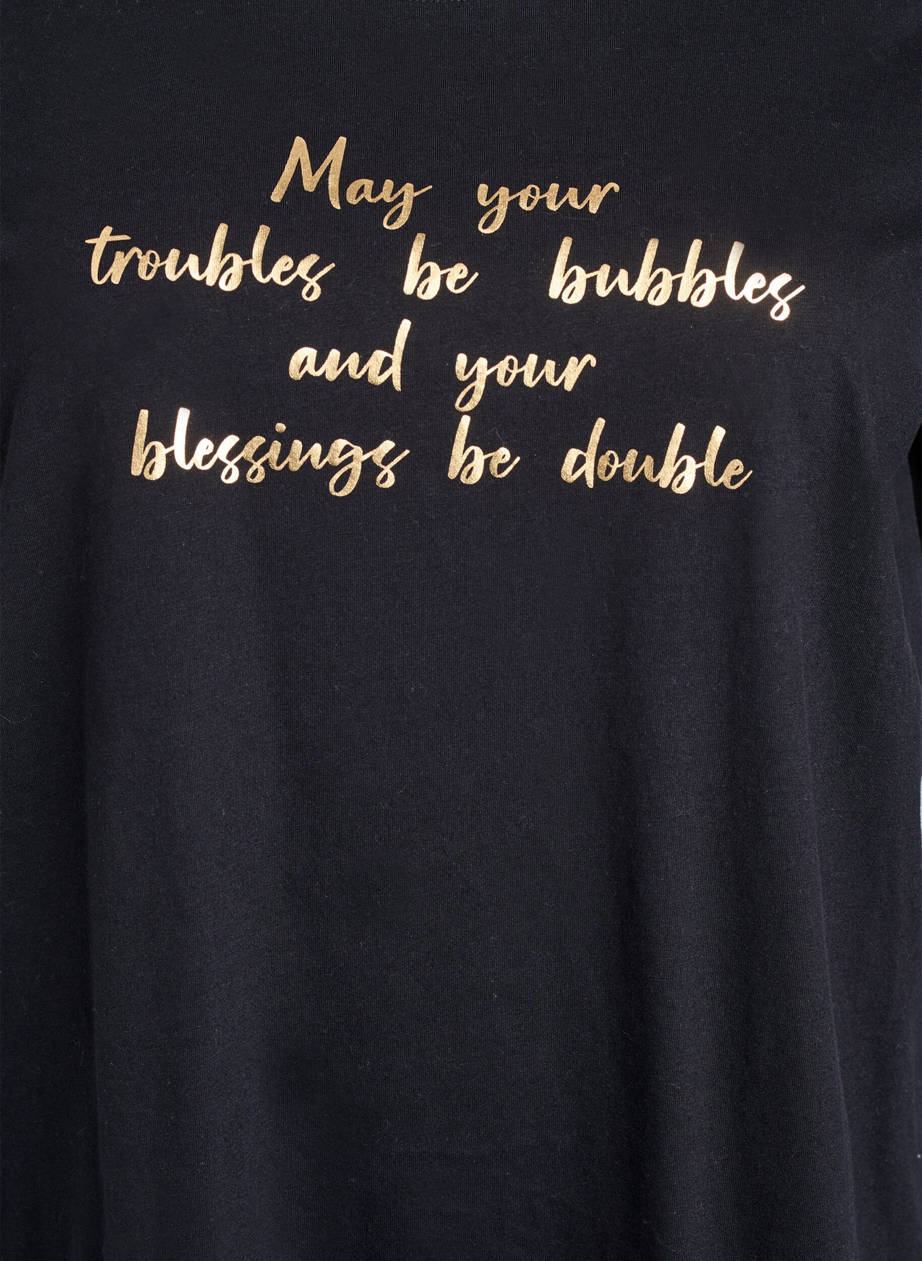 Zizzi FLASH - T-shirt met motief, Zwart, Packshot image number 2