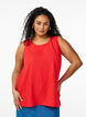Mouwloze top met textuur, Rood, Model image number 0