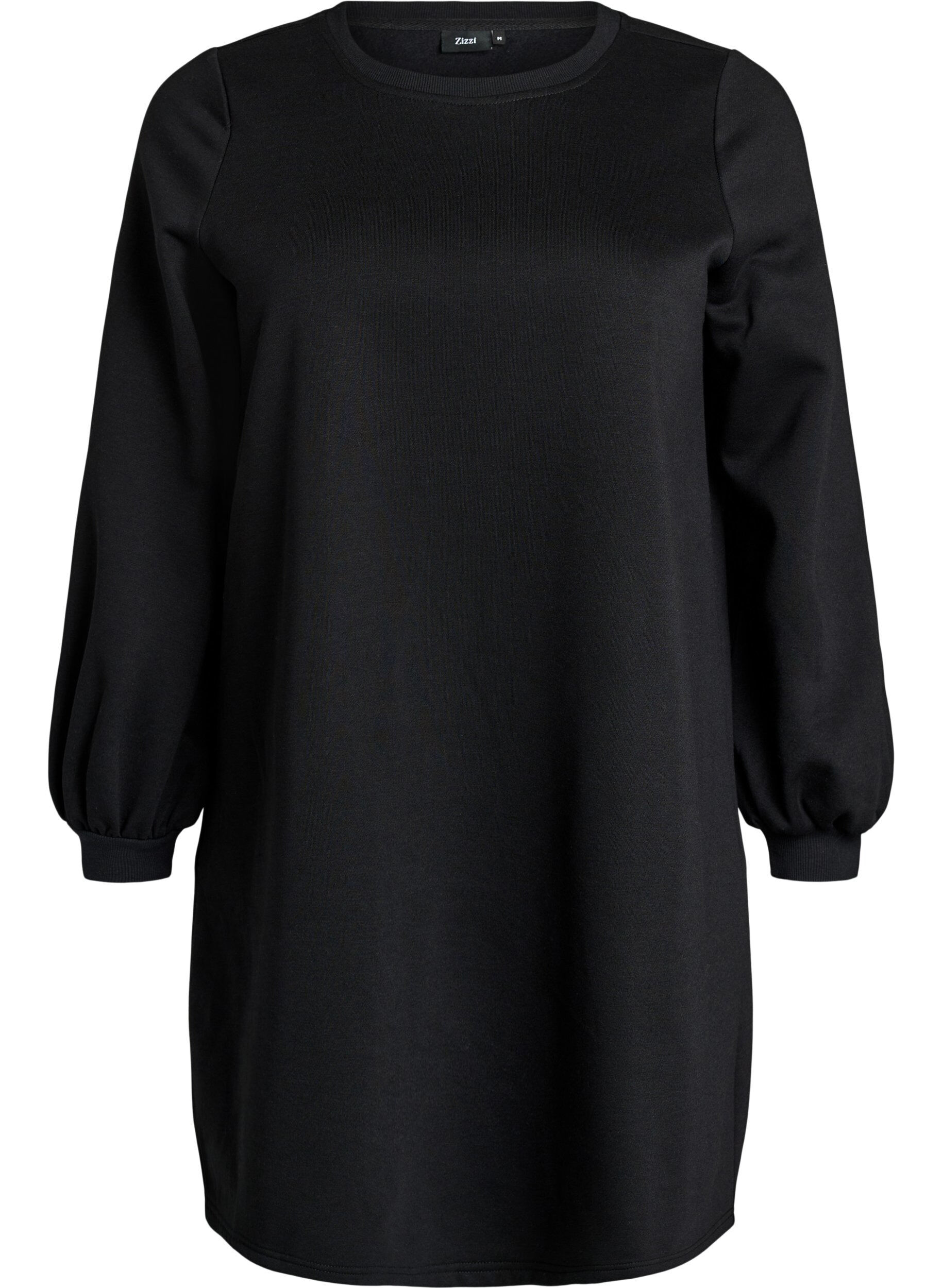 ZizziKorte sweaterjurk met ballonmouwen, Zwart, Packshot image number 0