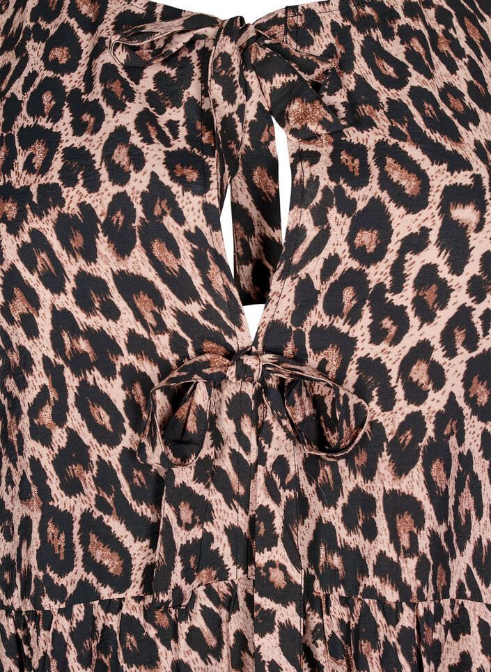 Jurk met strikken en 3/4 mouwen, LEO AOP, Packshot image number 2