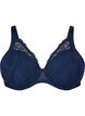 Gewatteerde kanten beha met beugel, Blauw, Packshot image number 0